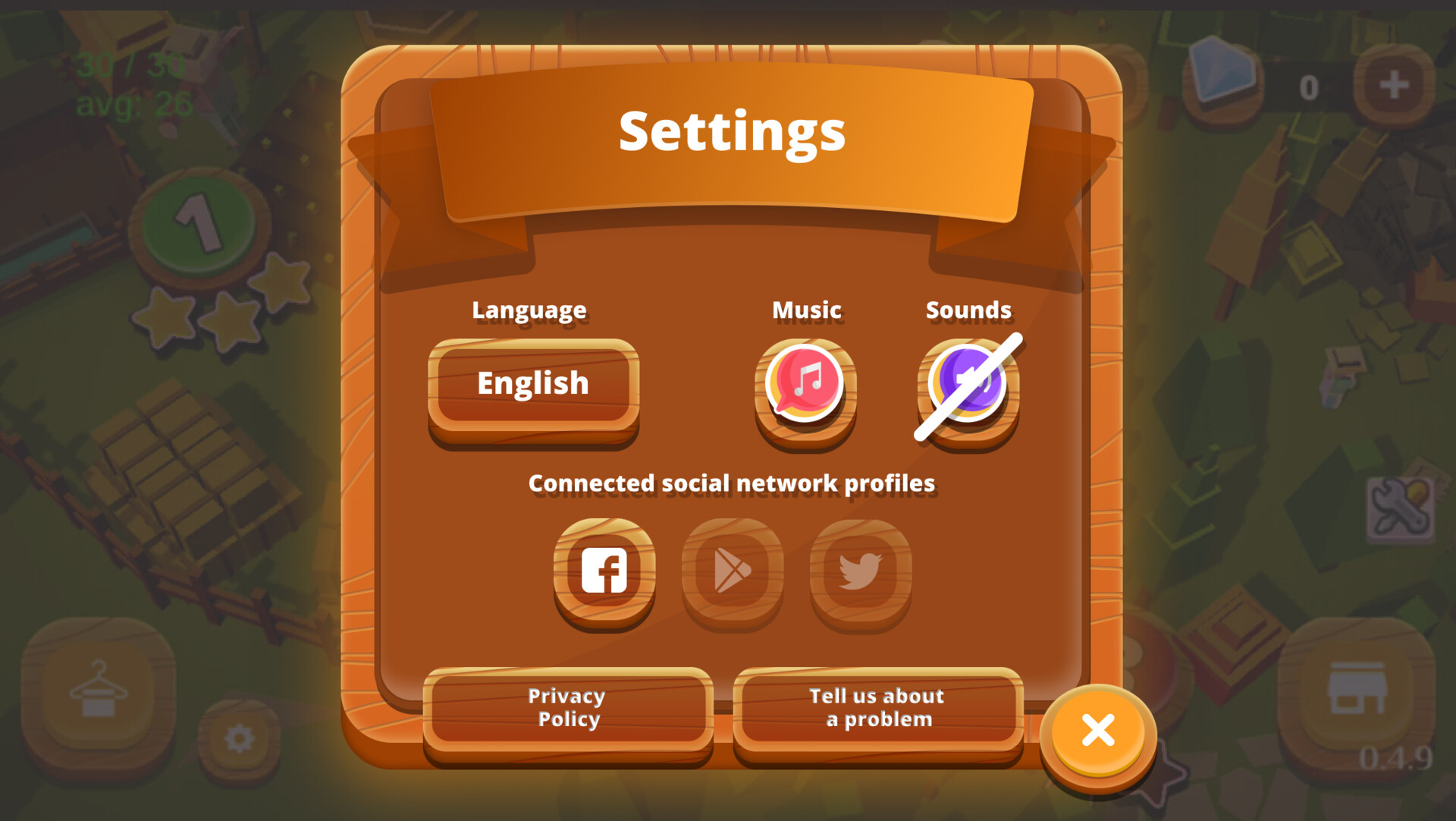 Active player choosing and analyzing game settings on screen